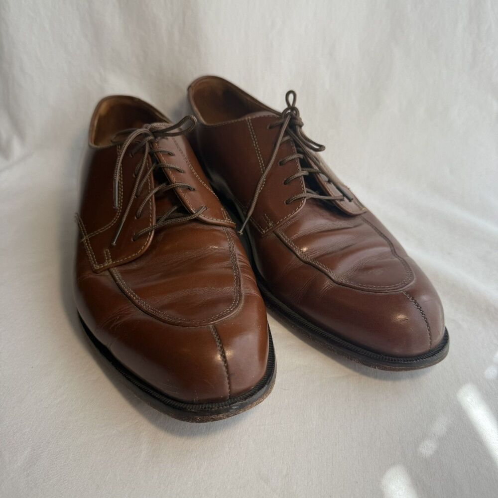 Cole Haan Calhoun Oxford Dress Shoes Mens 9D Brown Leather Lace Up Split Toe